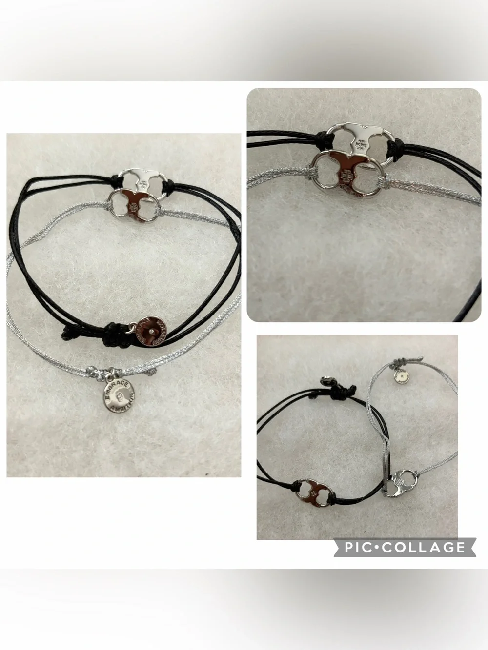 Tory Burch set of 3 /ELEANOR PAVÉ HINGED CUFF Silver/2 EMBRACE AMBITION BRACELET